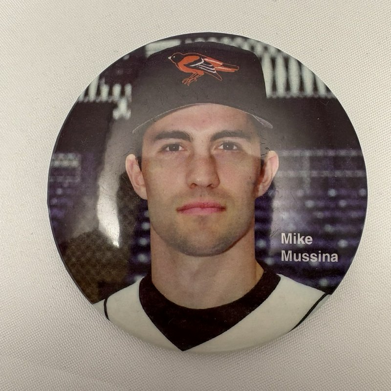 Vintage Mike Mussina Baltimore Orioles Baseball Pinback Button 3”
