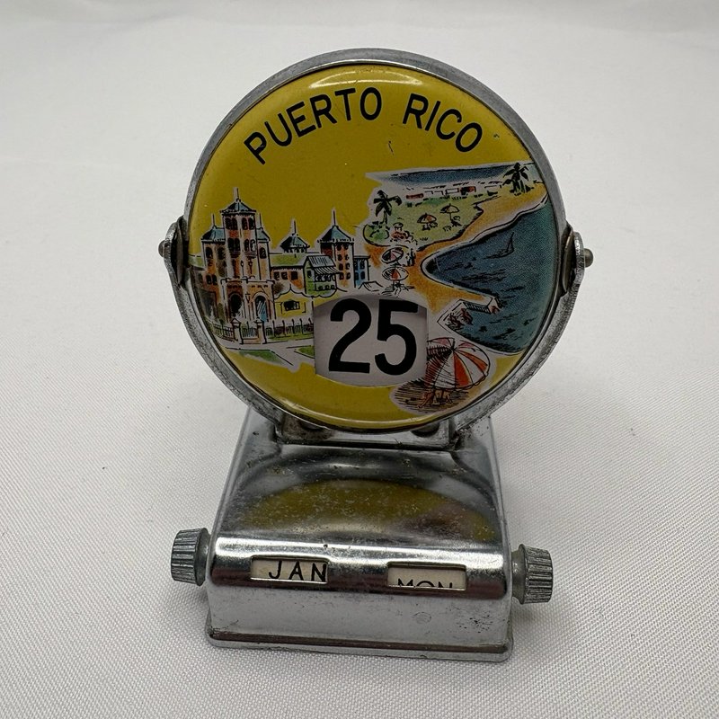 Vintage Puerto Rico Perpetual Desk Calendar Made In Japan