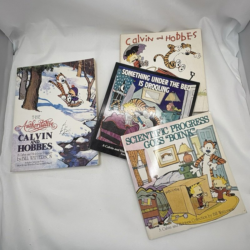 Vintage Calvin & Hobbes Book Lot Bill Watterson 4 Paperback Books