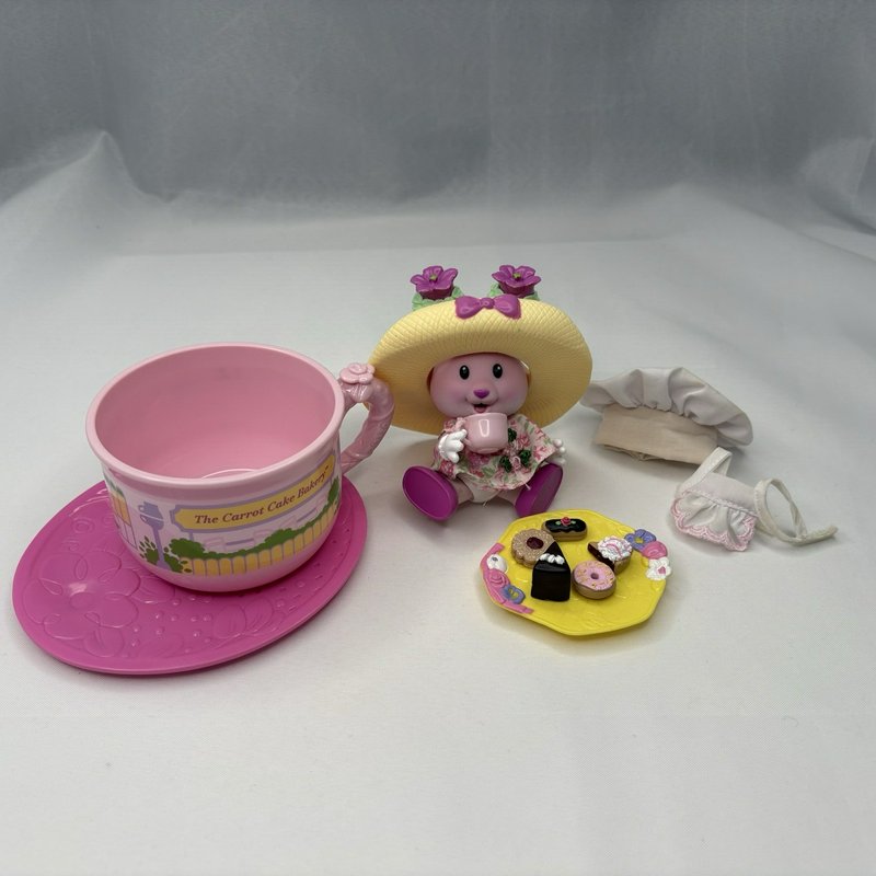 Vintage Tea Bunnies Azalea Carrot Cake Bakery Bunny Teacup Playset Extras