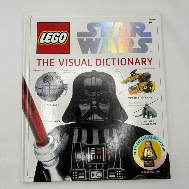 LEGO Star Wars The Visual Dictionary 2009 Hardcover w/ Exclusive Luke Figure