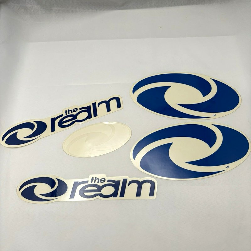 Vintage 1990s The Realm Surfboards Surf Stickers Decals Logo Lot of 5 Y2K